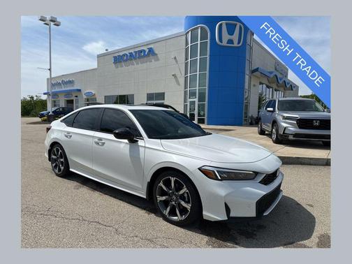 Platinum White Pearl 2026 Honda Civic Hybrid Sport Touring