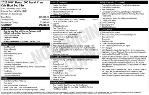 Summit White 2023 GMC Sierra 1500 Denali