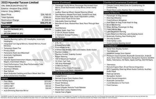 Amazon Gray 2023 Hyundai TUCSON Limited