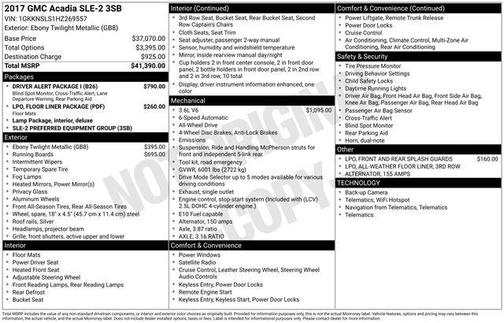 Ebony Twilight Metallic 2017 GMC Acadia SLE-2