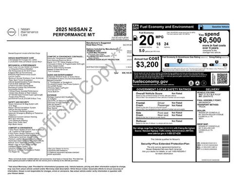 2025 Nissan Z Performance Manual Transmission