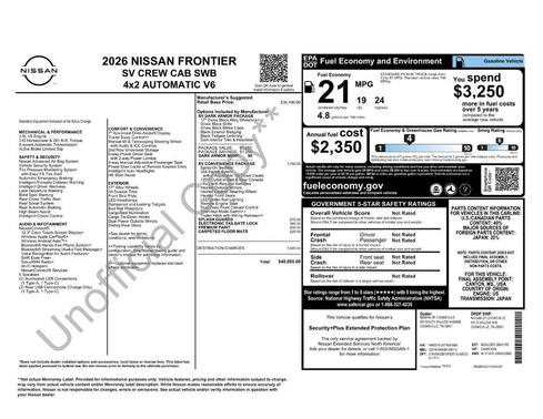 2026 Nissan Frontier SV