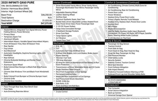 2020 INFINITI QX60 Pure