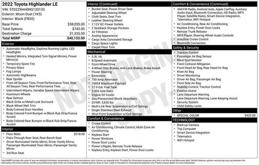 2022 Toyota Highlander LE