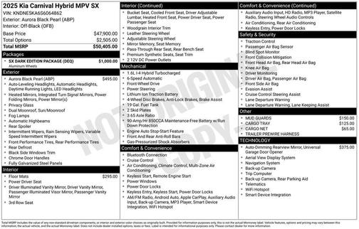 2025 Kia Carnival Hybrid SX