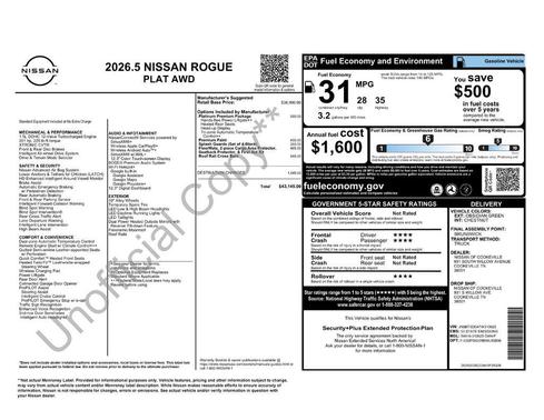 Obsidian 2026 Nissan Rogue Platinum