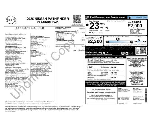 2025 Nissan Pathfinder Platinum FWD
