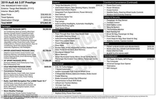 2019 Audi A6 3.0T Prestige Quattro
