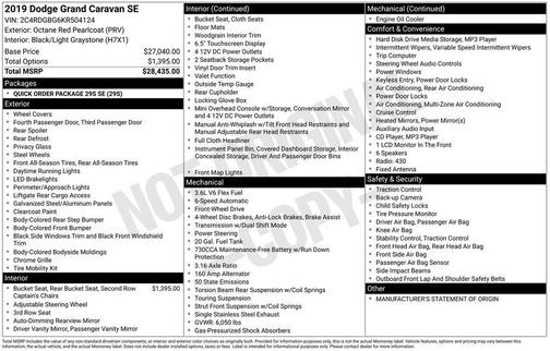 2019 Dodge Grand Caravan SE