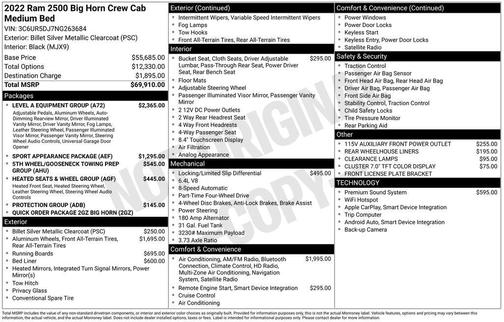2022 RAM 2500 Big Horn Crew Cab 4x4 6'4' Box