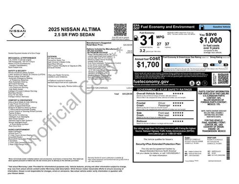 2025 Nissan Altima SR FWD