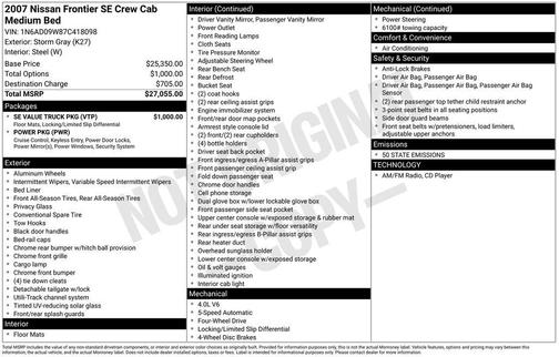 2007 Nissan Frontier SE Crew Cab