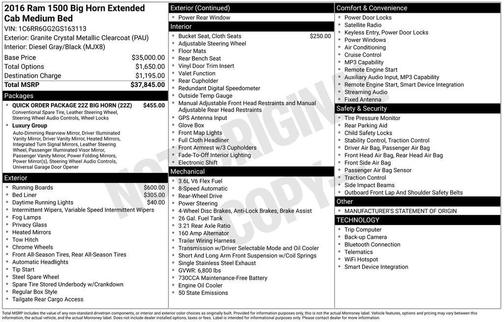 Granite Crystal Metallic Clearcoat 2016 RAM 1500 Big Horn