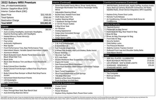 2022 Subaru WRX Premium