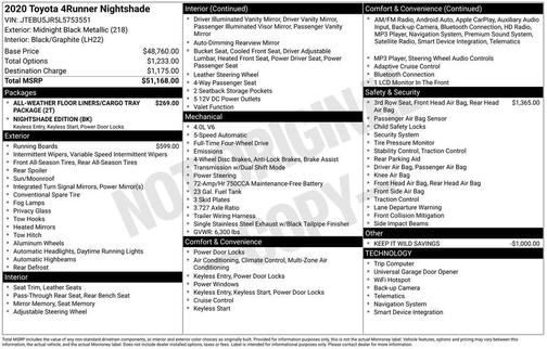 2020 Toyota 4Runner Nightshade Special Edition
