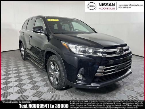 Midnight Black Metallic 2017 Toyota Highlander Limited Platinum