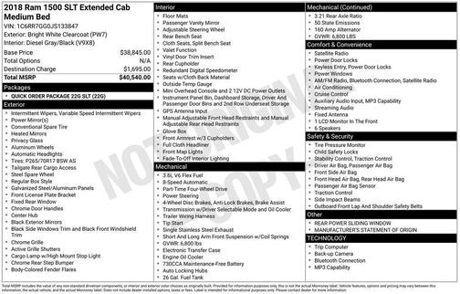 Bright White Clearcoat 2018 RAM 1500 SLT