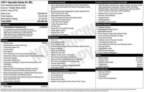 2021 Hyundai SANTA FE SEL 2.4