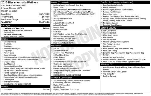 2010 Nissan Armada Platinum