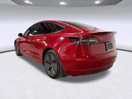 Red 2021 Tesla Model 3 Standard Range Plus