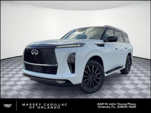 Radiant White/Black Obsidian 2025 INFINITI QX80 AUTOGRAPH AWD