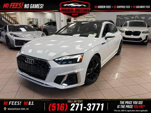 Glacier White Metallic 2024 Audi A5 Sportback 45 S Line Premium Plus