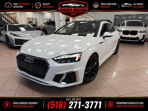 Glacier White Metallic 2024 Audi A5 Sportback 45 S Line Premium Plus