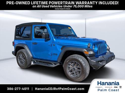Hydro Blue Pearl 2024 Jeep Wrangler Sport
