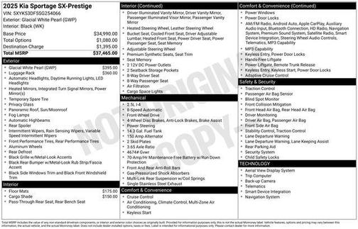 Glacial White Pearl 2025 Kia Sportage SX-Prestige