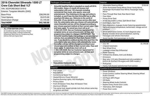 2016 Chevrolet Silverado 1500 1LT