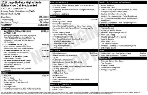 2021 Jeep Gladiator High Altitude 4X4
