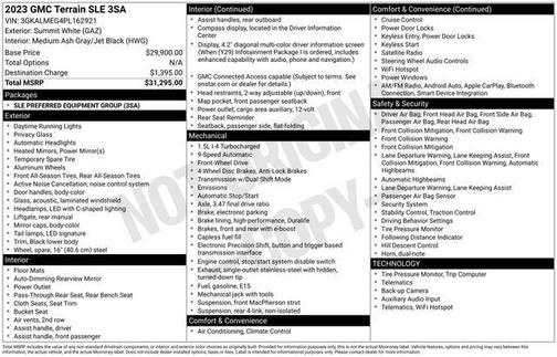 Summit White 2023 GMC Terrain SLE