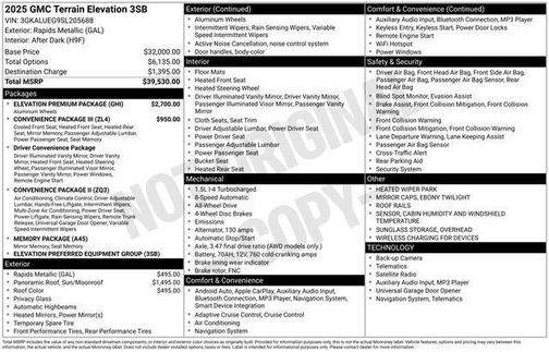 Rapids Metallic 2025 GMC Terrain AWD Elevation
