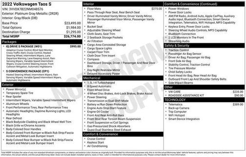 2022 Volkswagen Taos 1.5T S