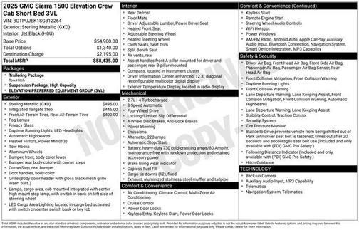 Sterling Metallic 2025 GMC Sierra 1500 Elevation