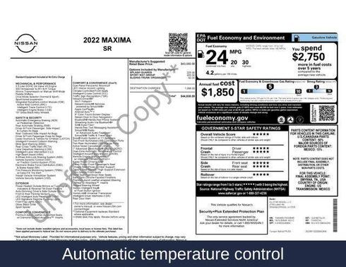 2022 Nissan Maxima SR Xtronic CVT