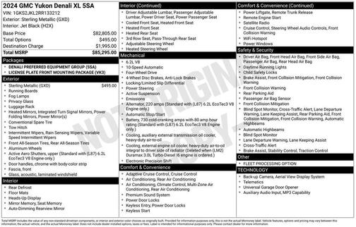 Sterling Metallic 2024 GMC Yukon XL Denali