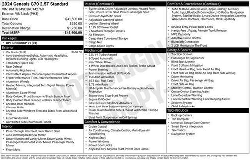 2024 Genesis G70 2.5T RWD