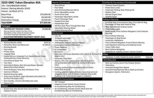 Sterling Metallic 2025 GMC Yukon 4WD Elevation