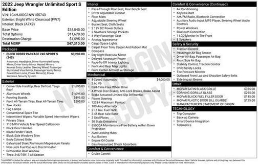 2022 Jeep Wrangler Unlimited Sport