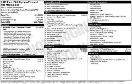 Diamond Black Crystal Pearlcoat 2022 RAM 1500 Big Horn/Lone Star