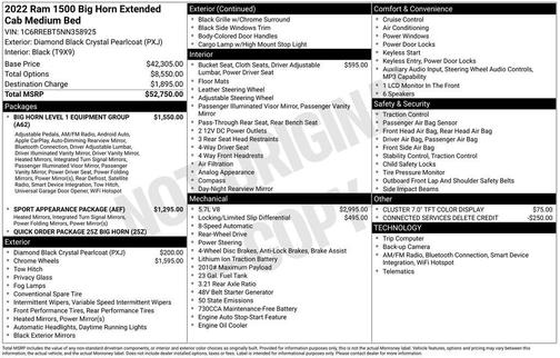 Diamond Black Crystal Pearlcoat 2022 RAM 1500 Big Horn/Lone Star