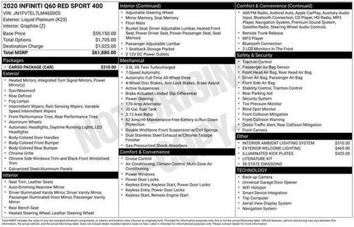 2020 INFINITI Q60 3.0t Red Sport 400