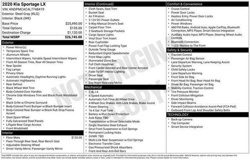 2020 Kia Sportage LX