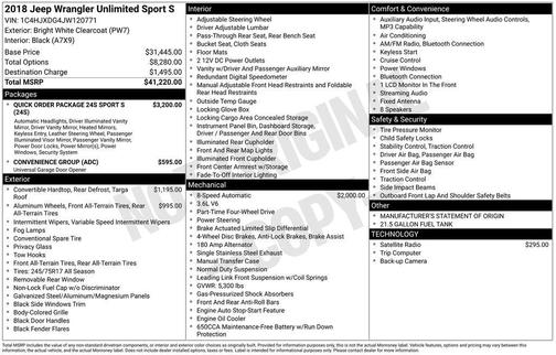 2018 Jeep Wrangler Unlimited Sport