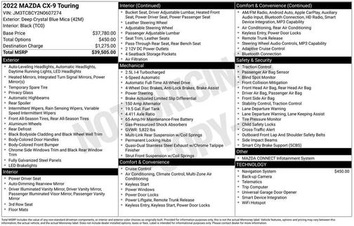 2022 Mazda CX-9 Touring