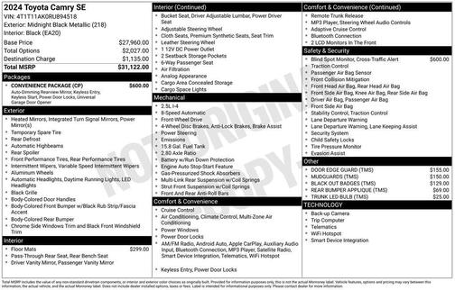 2024 Toyota Camry SE