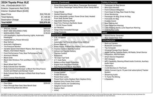 Supersonic Red 2024 Toyota Prius XLE