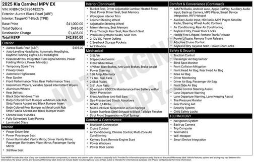 2025 Kia Carnival EX