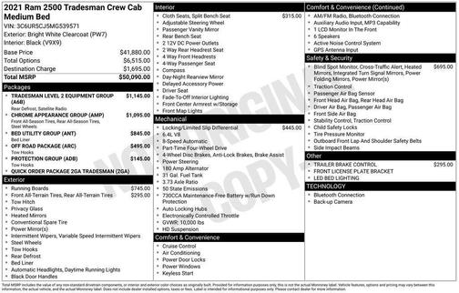 2021 RAM 2500 Tradesman Crew Cab 4x4 6'4' Box